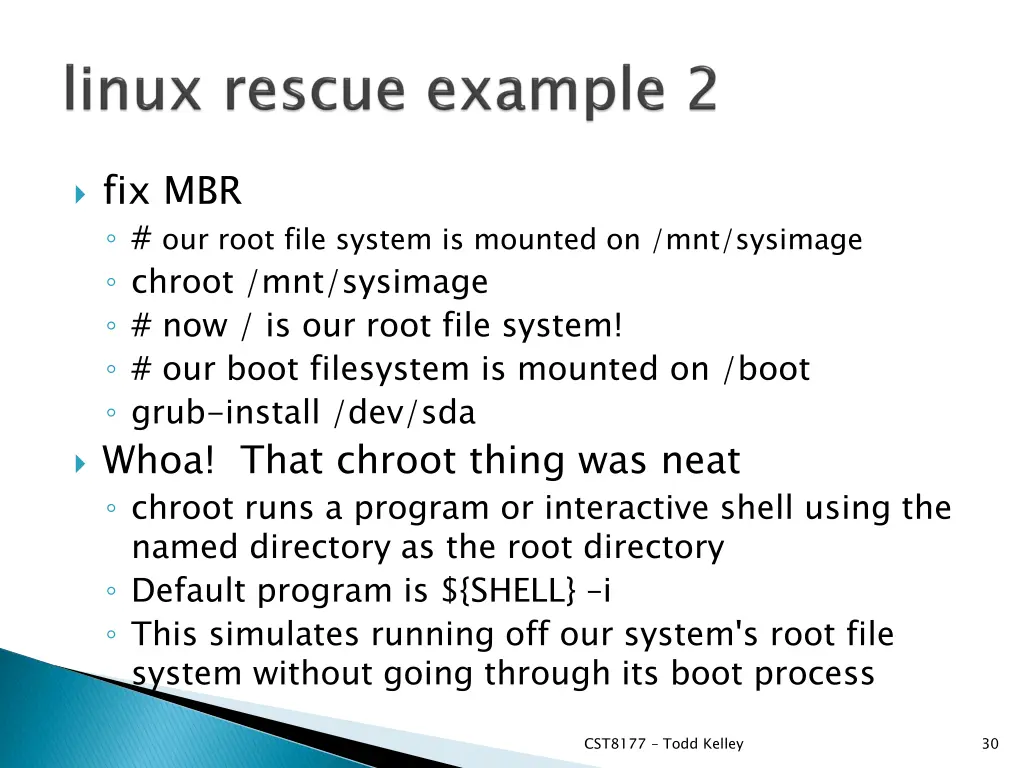 fix mbr our root file system is mounted