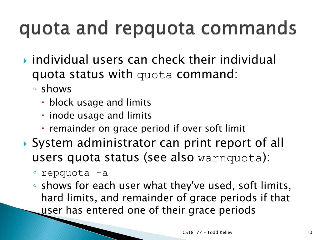 individual users can check their individual quota
