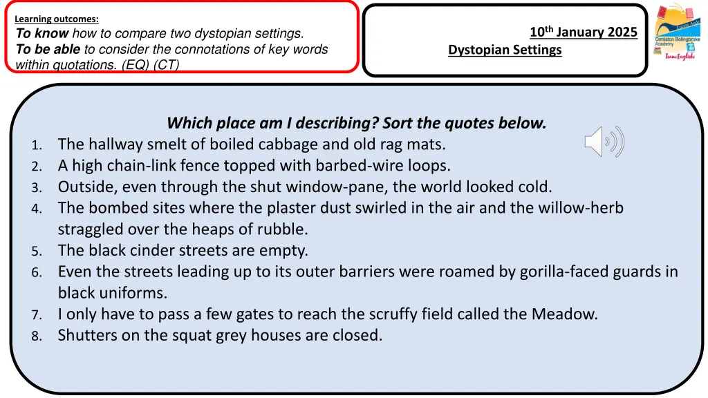 learning outcomes to know how to compare 4