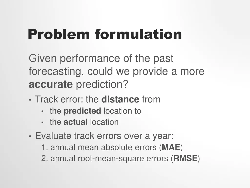 problem formulation