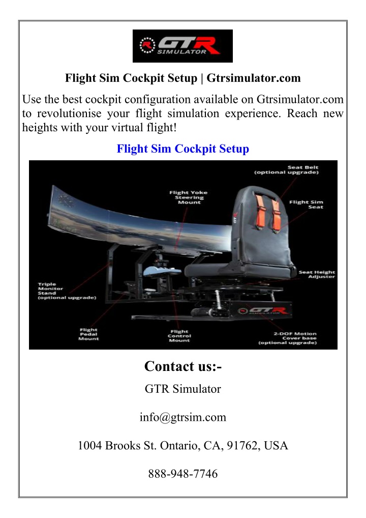 flight sim cockpit setup gtrsimulator com