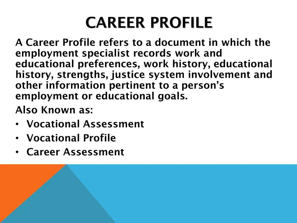 career profile