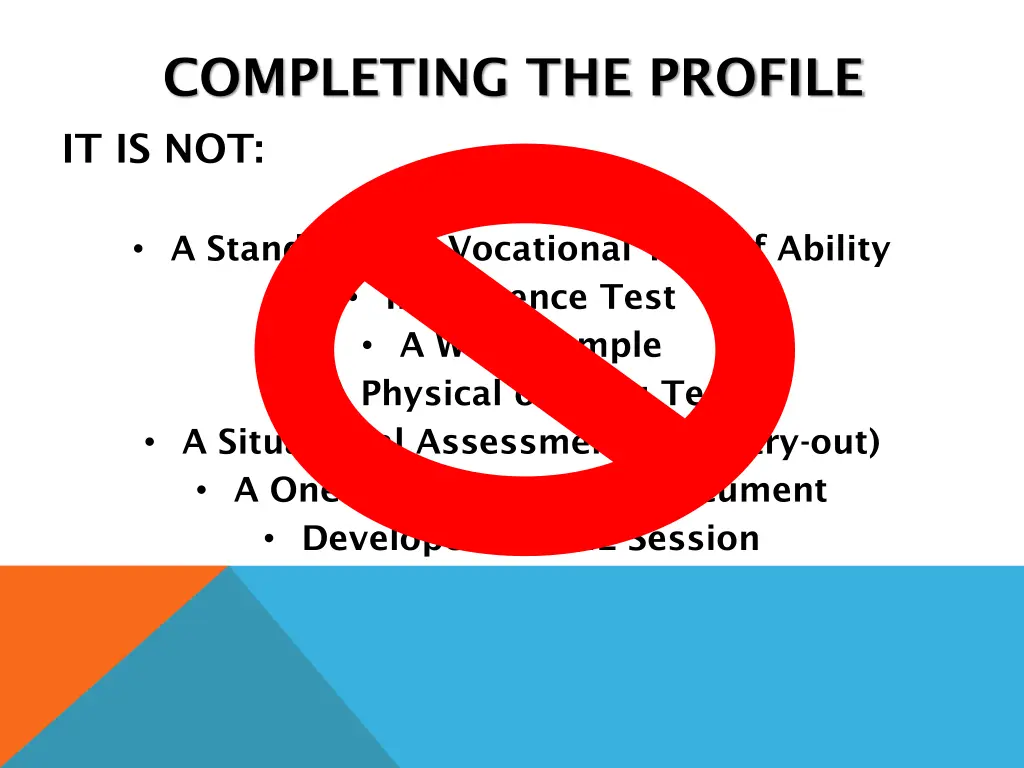 completing the profile it is not a questionnaire