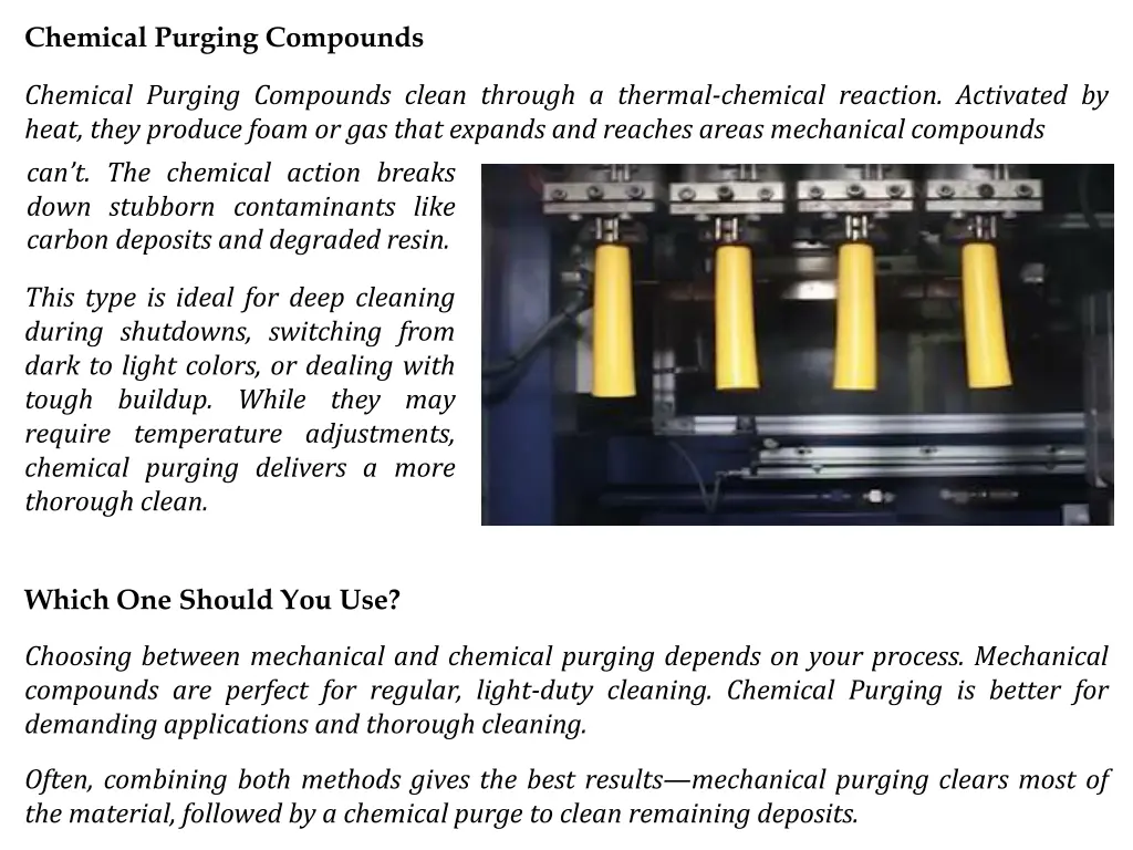 chemical purging compounds