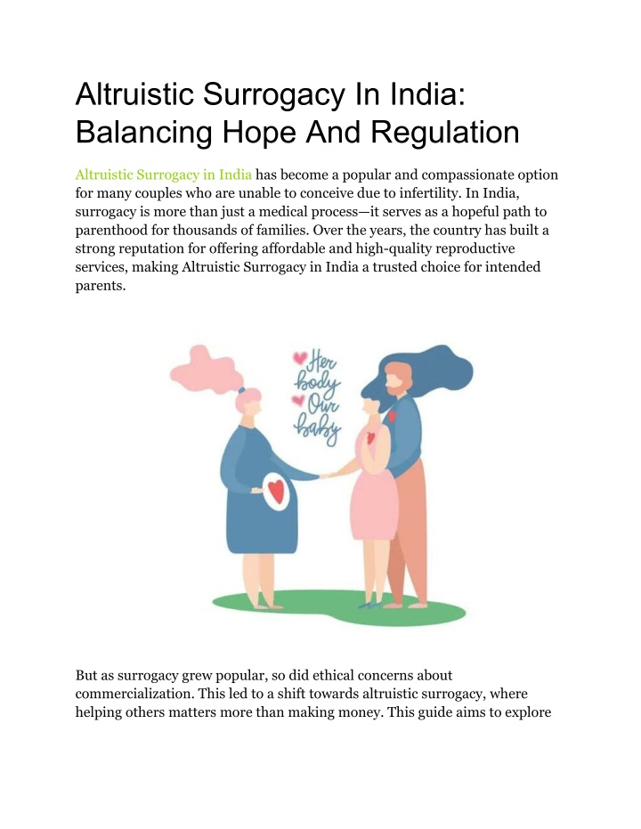 altruistic surrogacy in india balancing hope