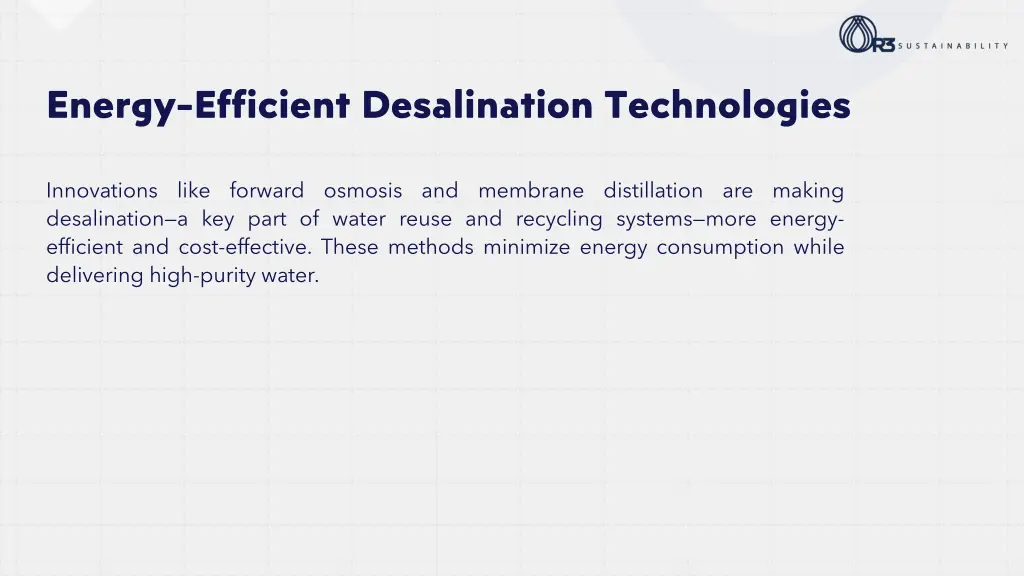 energy efficient desalination technologies