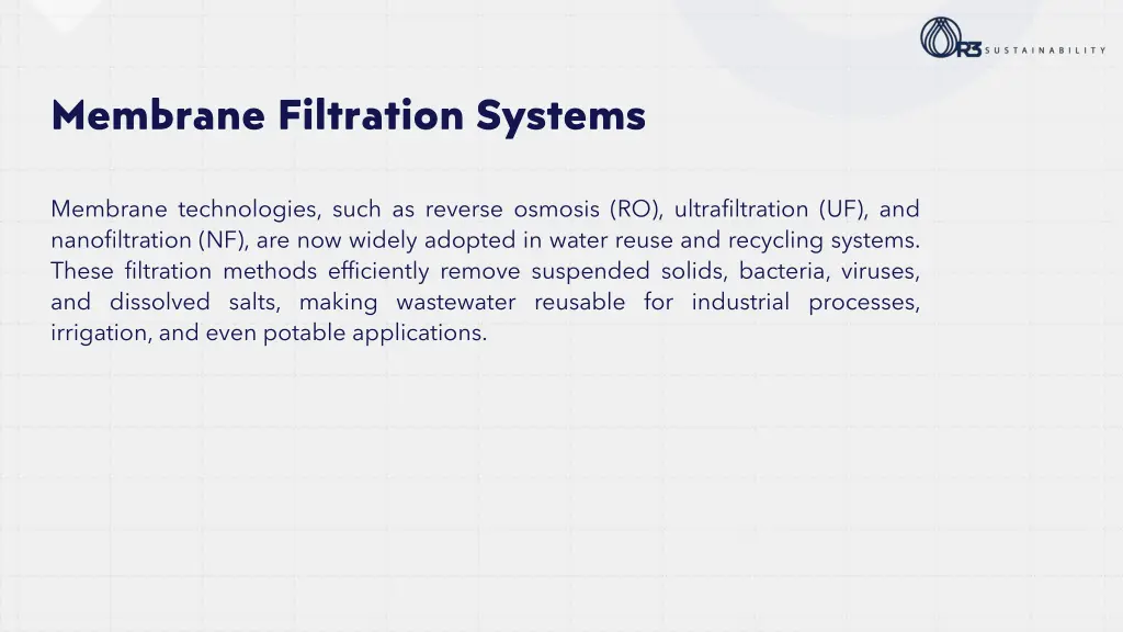 membrane filtration systems