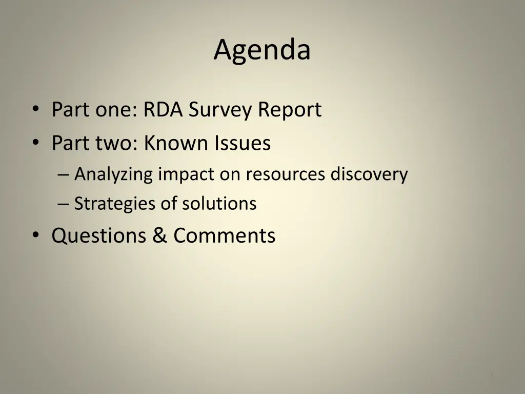 agenda