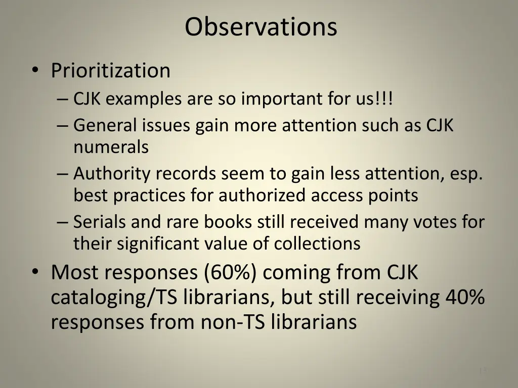 observations 1