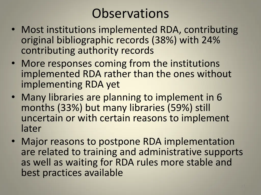 observations