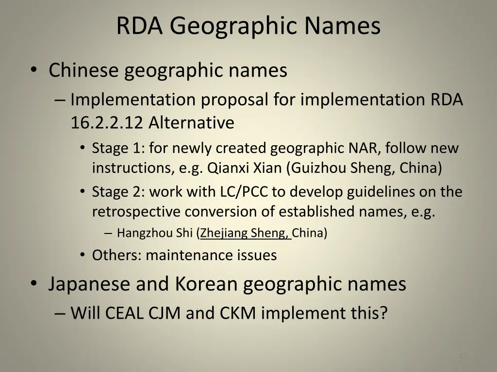 rda geographic names