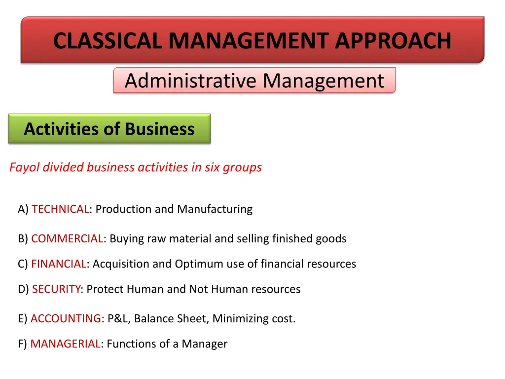 classical management approach 1