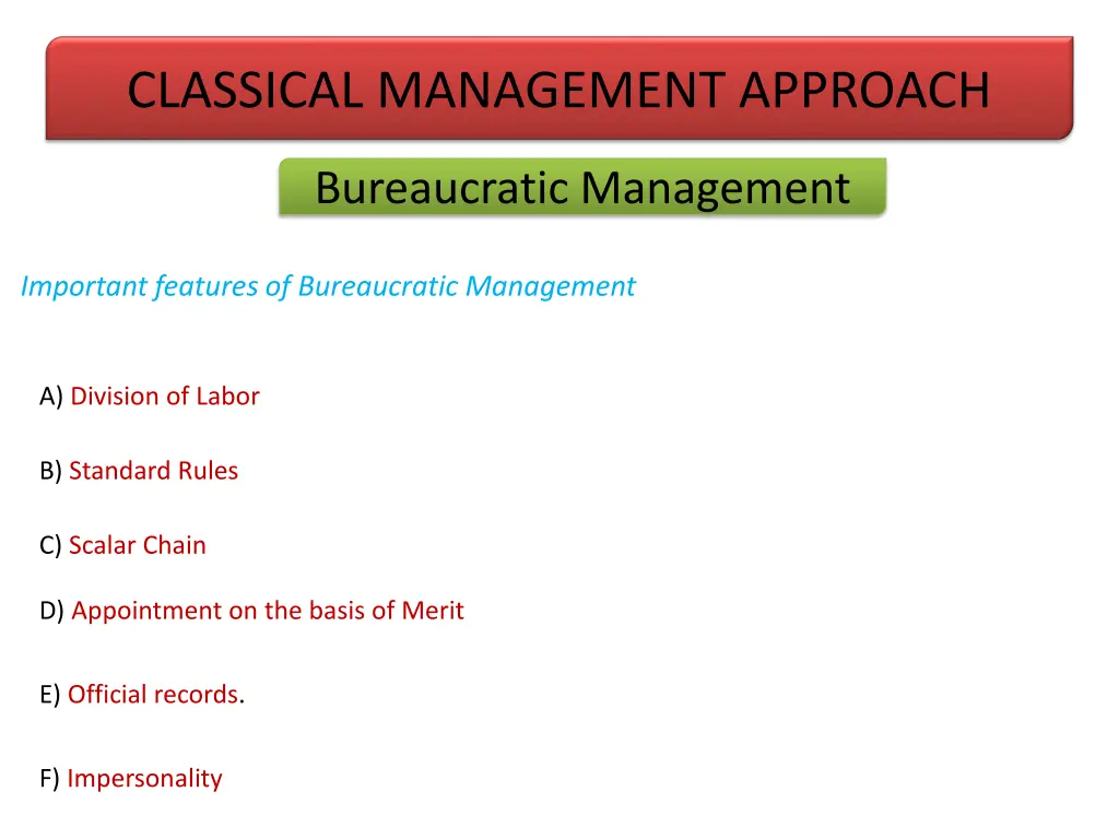 classical management approach 4