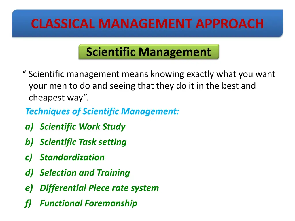 classical management approach