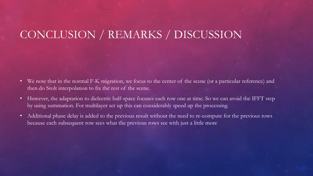 conclusion remarks discussion