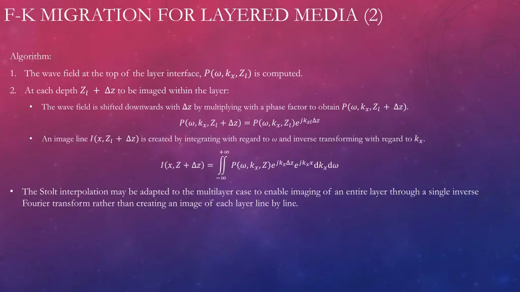 f k migration for layered media 2