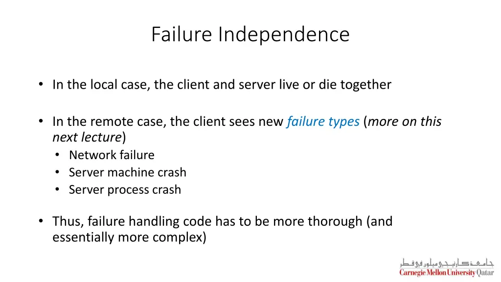 failure independence