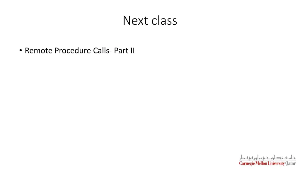 next class