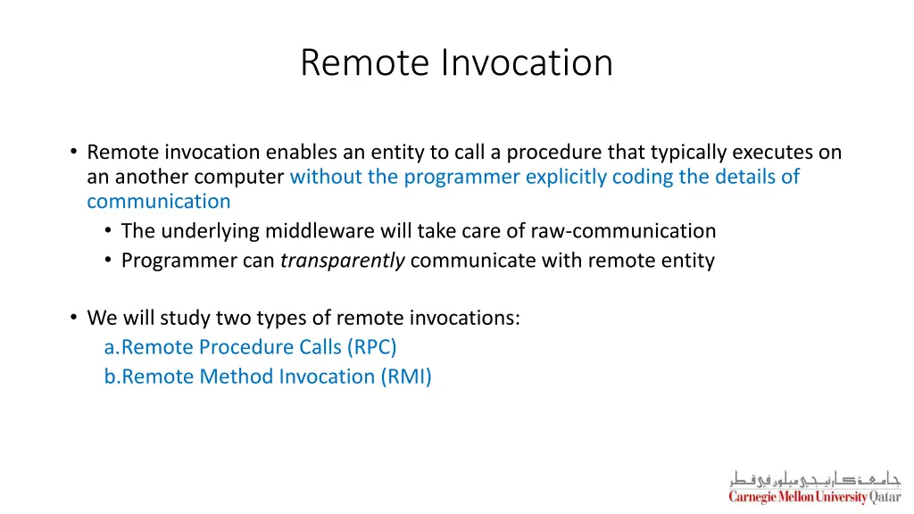 remote invocation