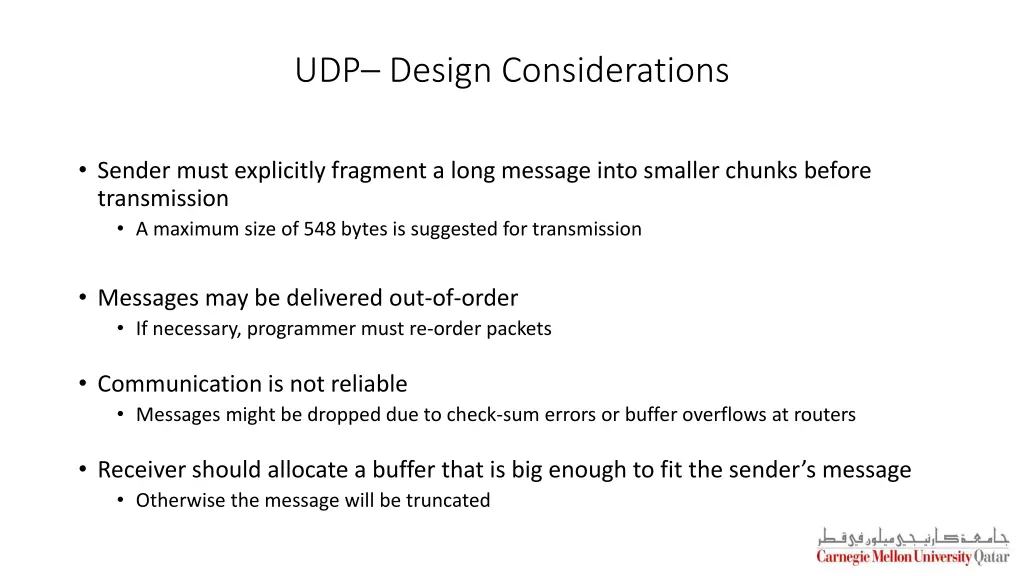 udp design considerations