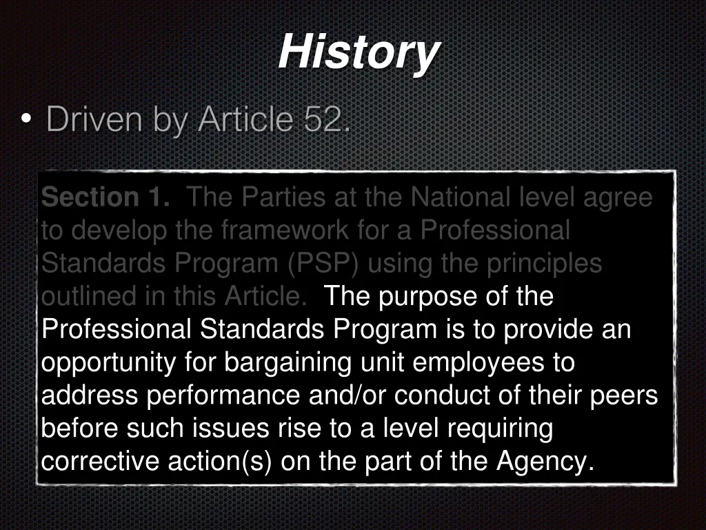 history