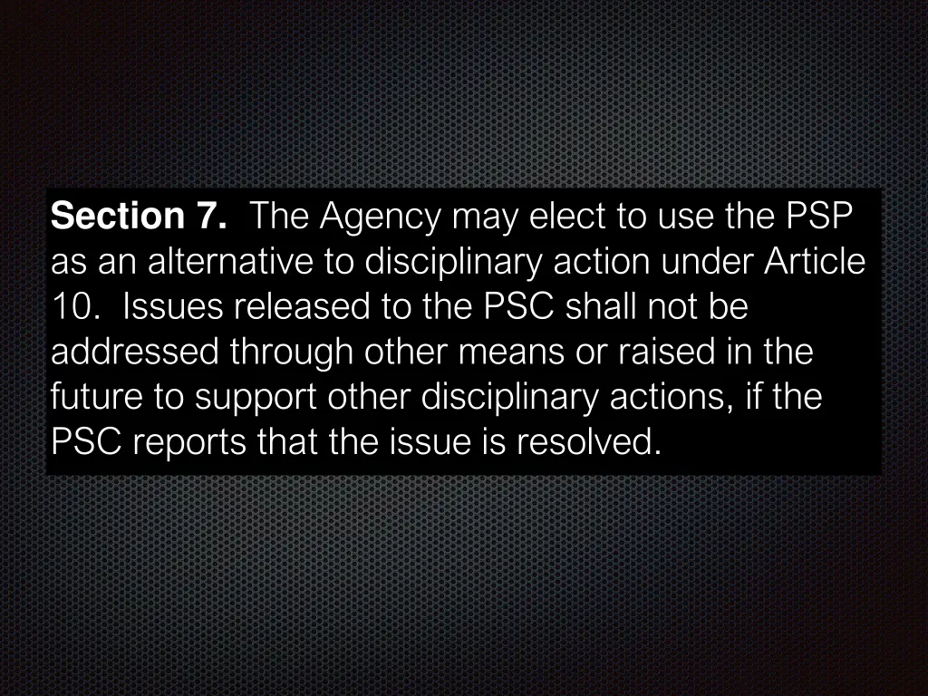 section 7 the agency may elect
