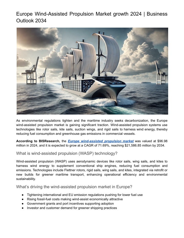 europe wind assisted propulsion market growth