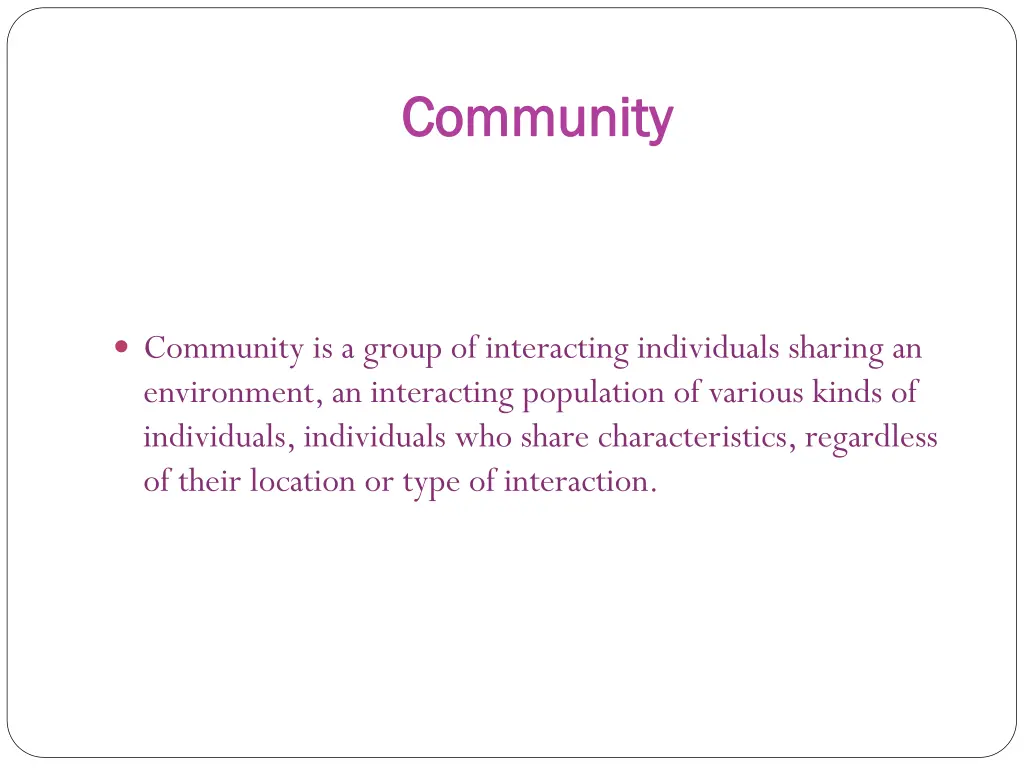 community community