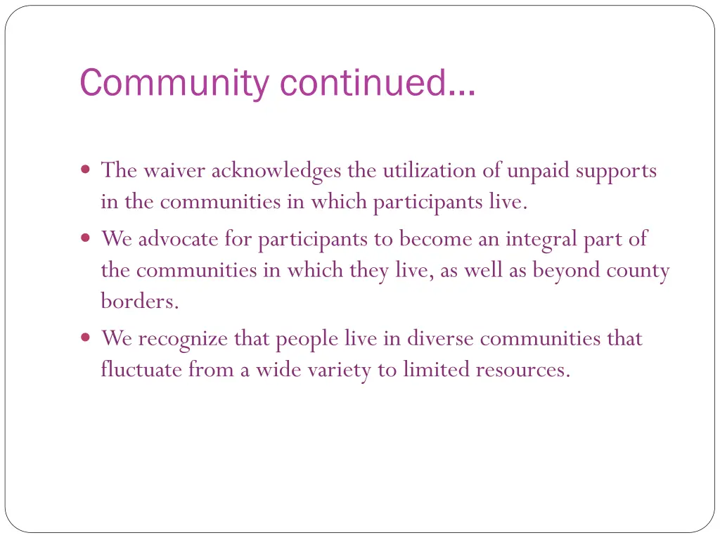 community continued 1