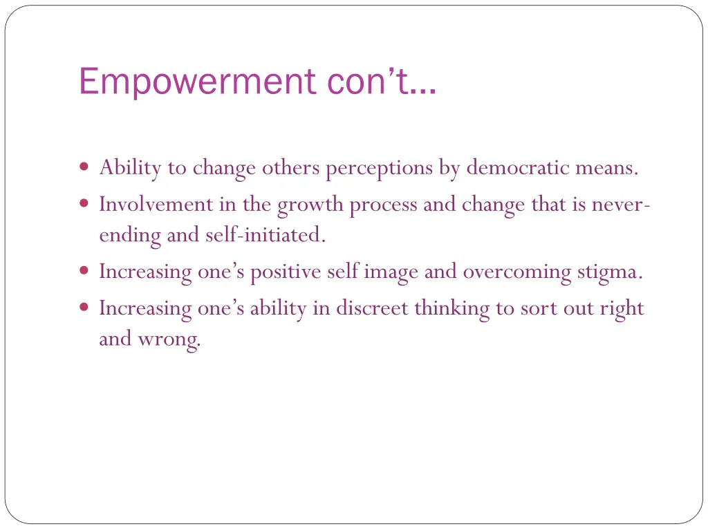 empowerment con t
