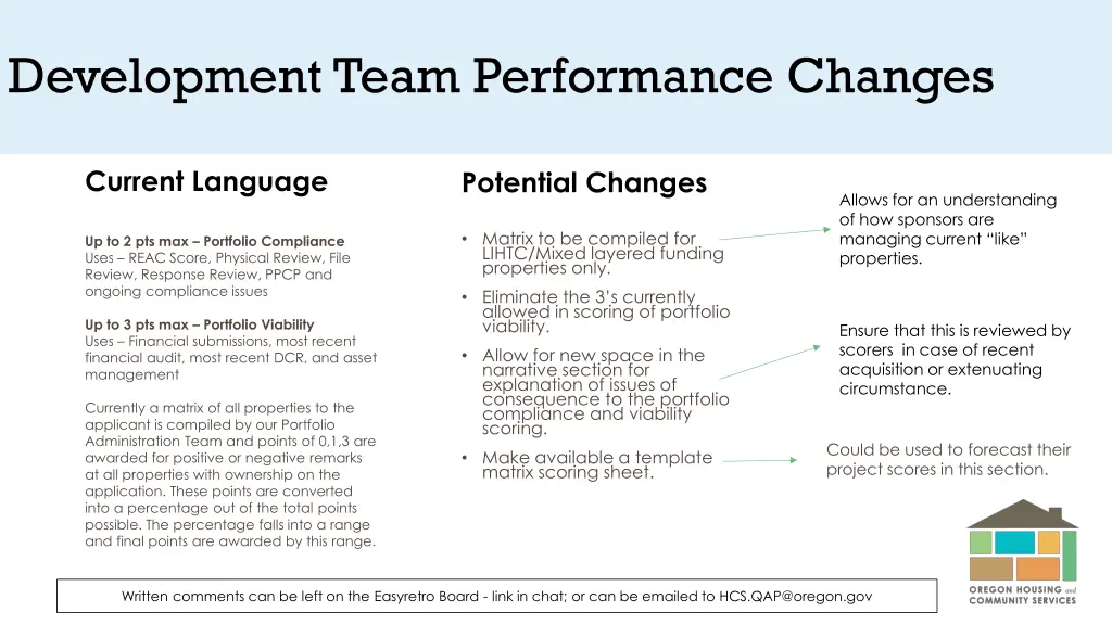 development team performance changes