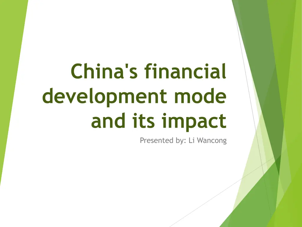 china s financial development mode and its impact