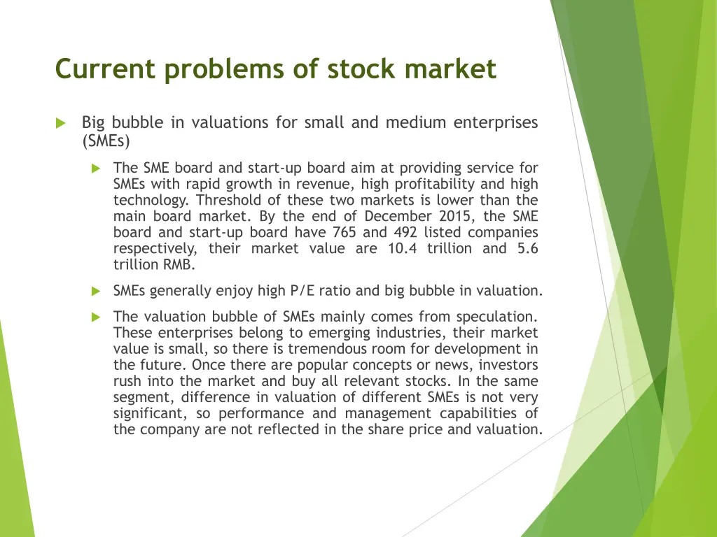 current problems of stock market 2
