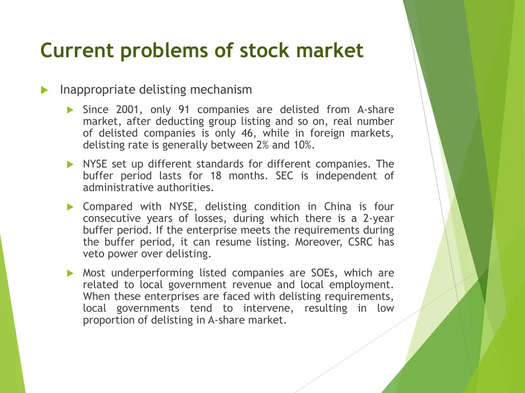 current problems of stock market 4