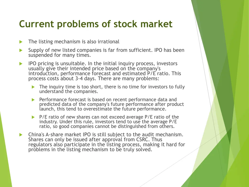 current problems of stock market 6