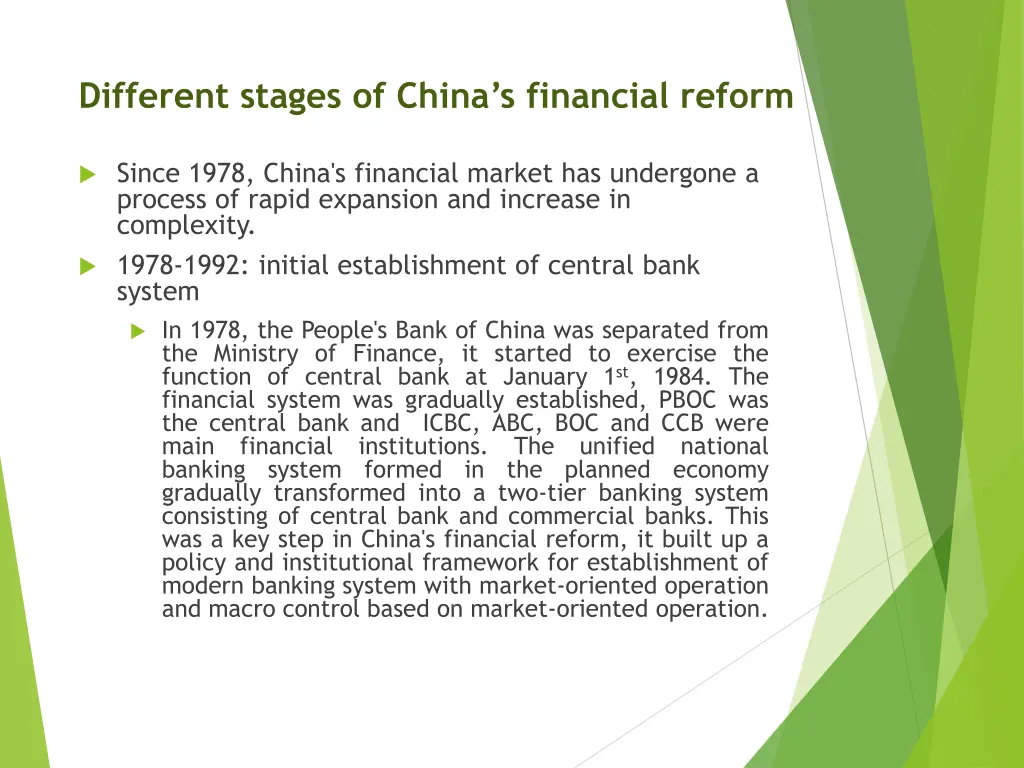 different stages of china s financial reform