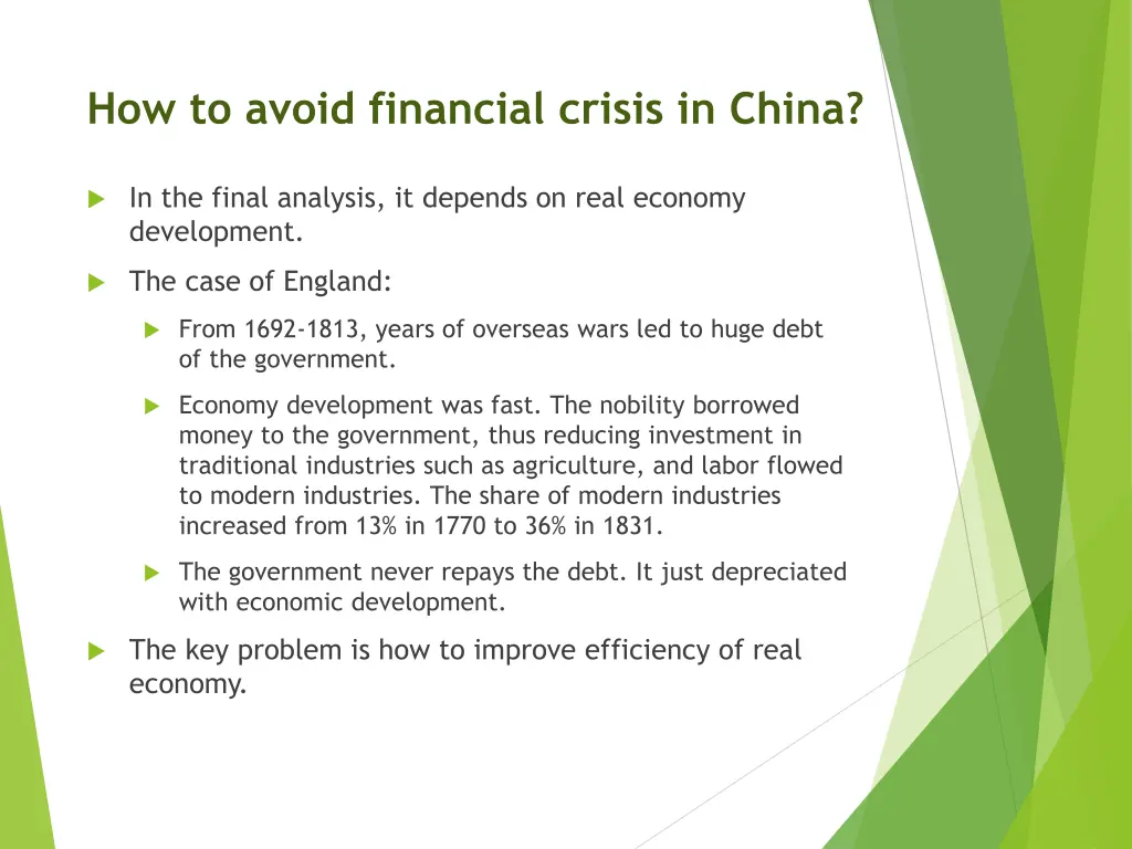 how to avoid financial crisis in china
