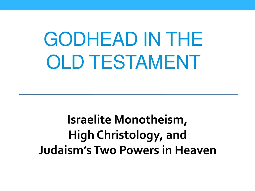 godhead in the old testament
