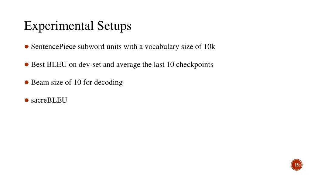 experimental setups