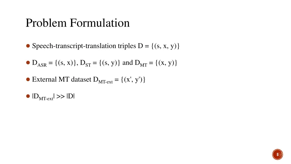 problem formulation