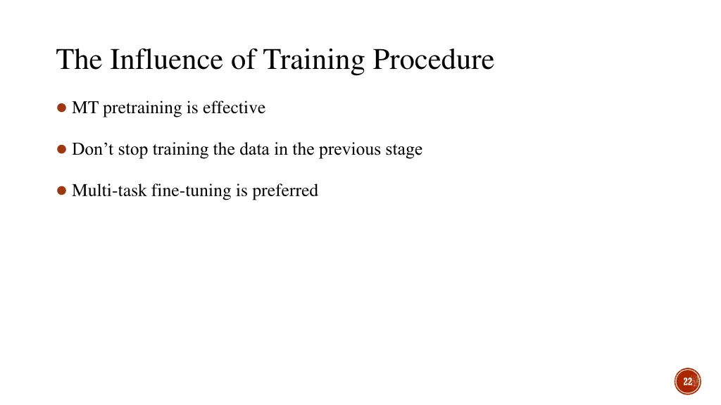 the influence of training procedure 1