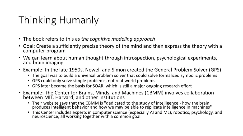 thinking humanly