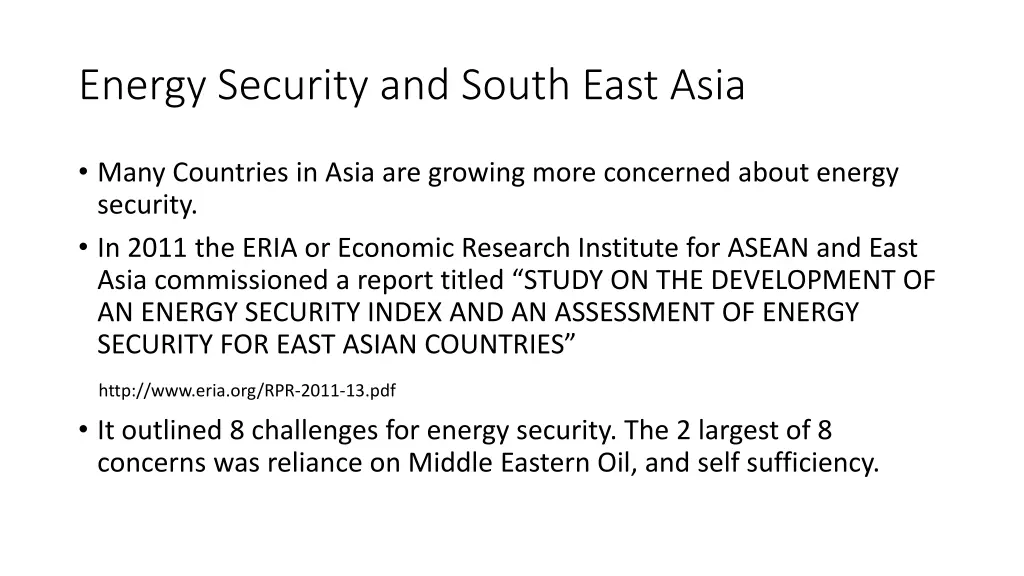 energy security and south east asia