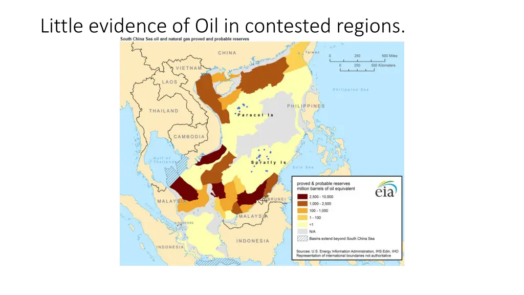 little evidence of oil in contested regions