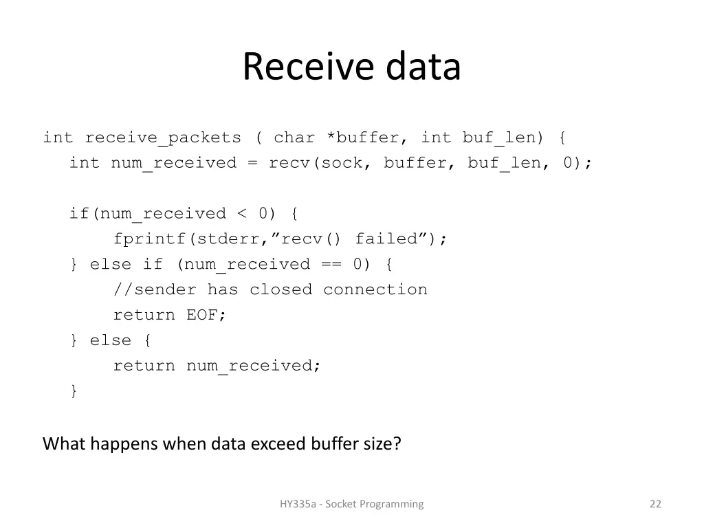 receive data