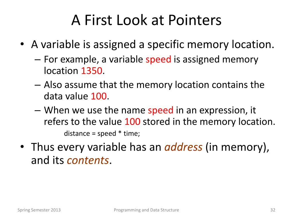 a first look at pointers