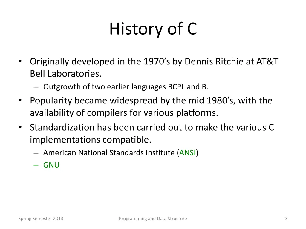 history of c