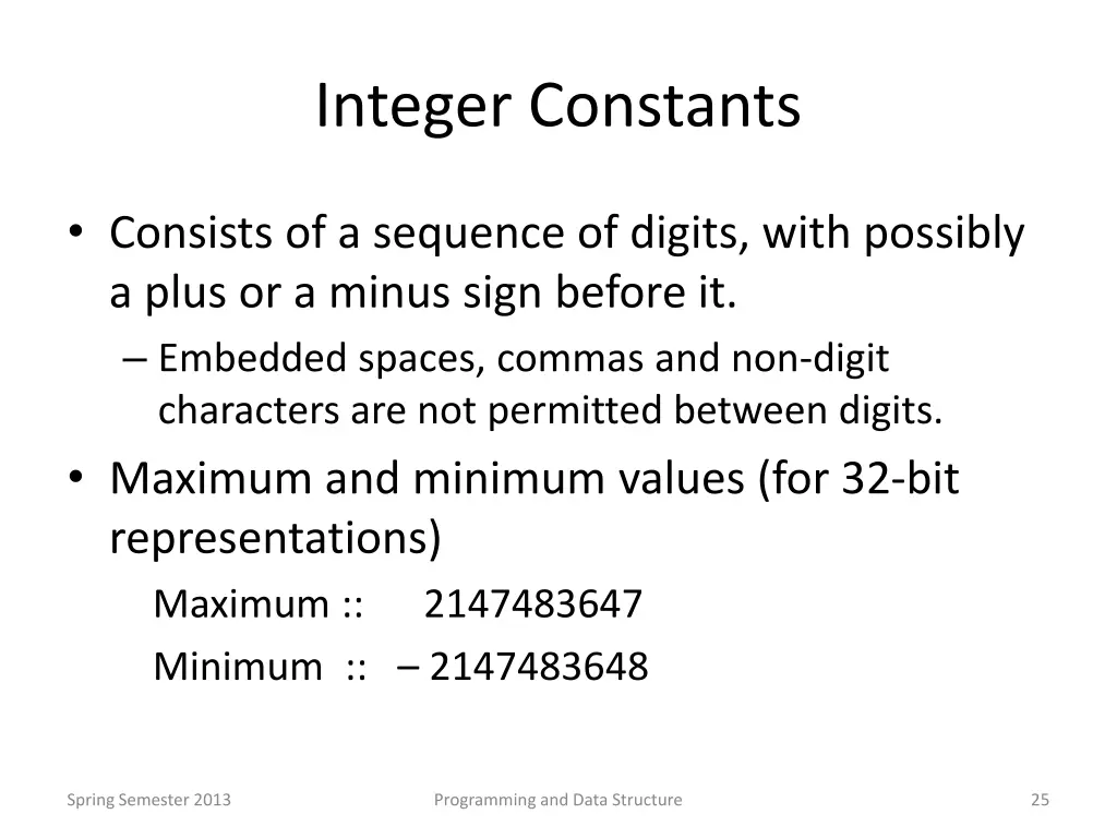 integer constants