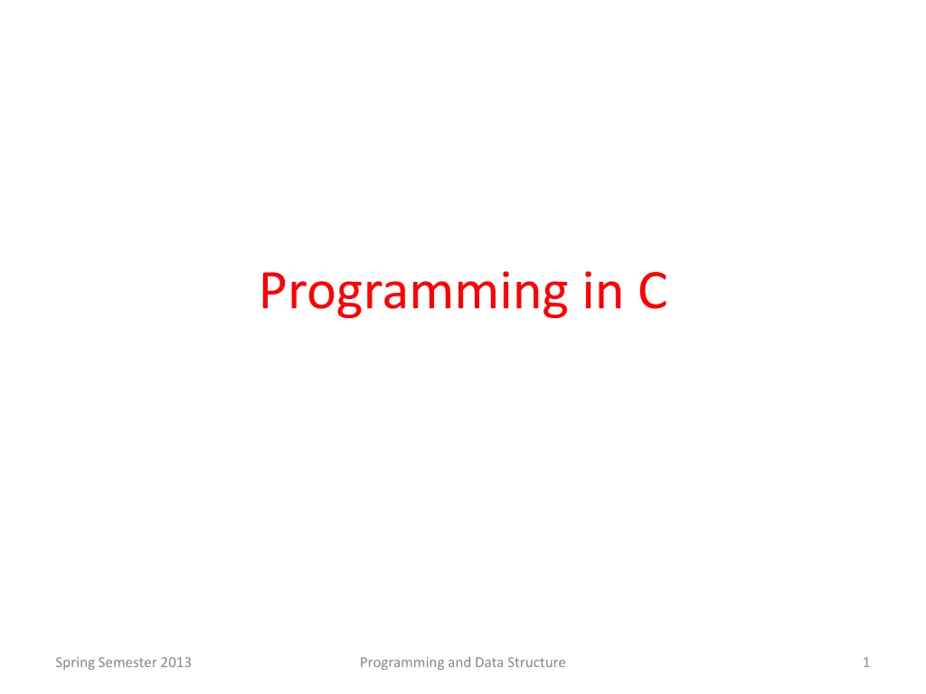 programming in c