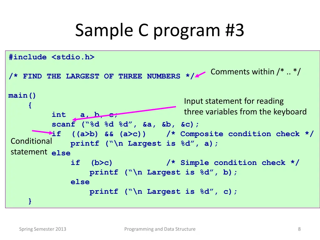 sample c program 3